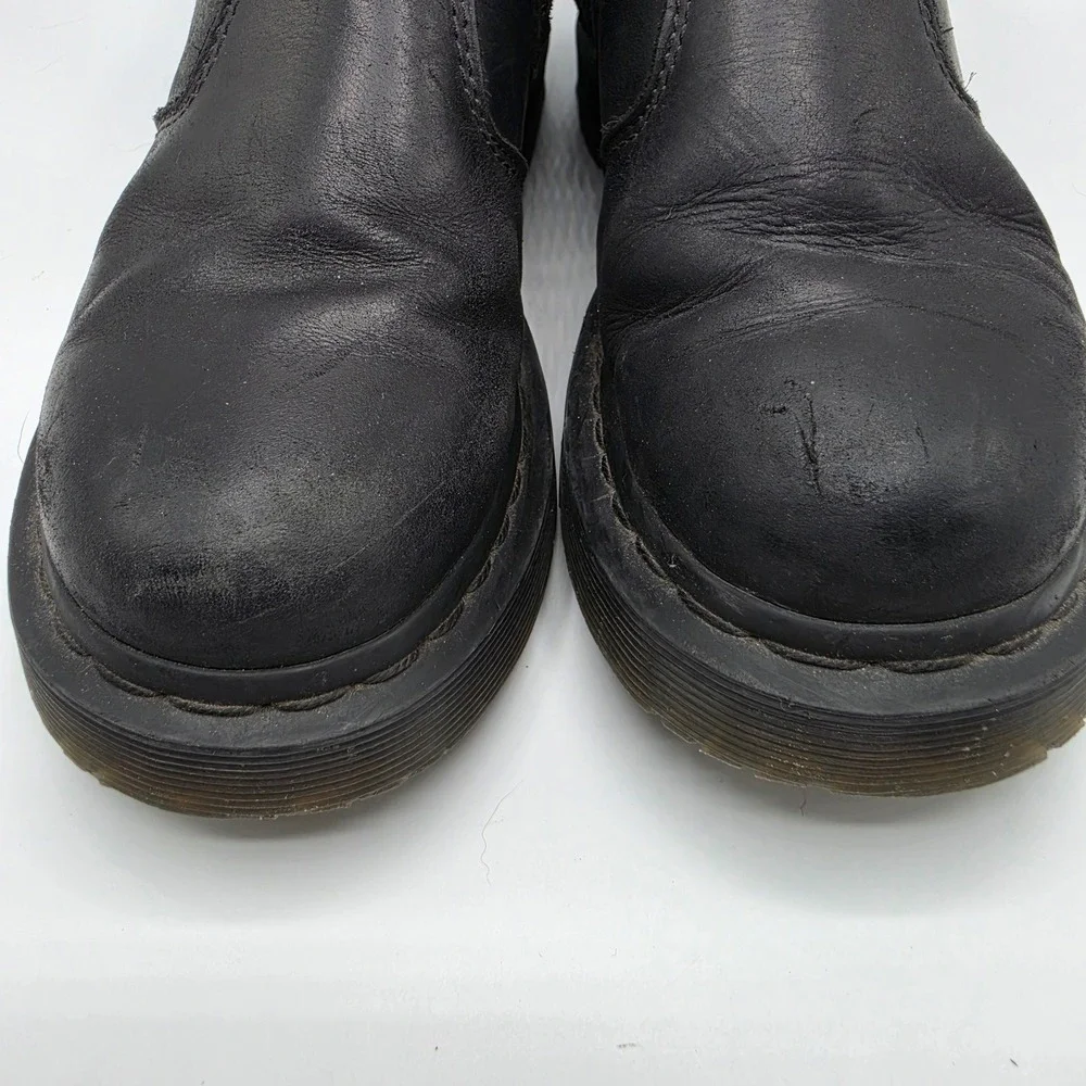 Dr. Martens Womens Black Leather Double Zip Ankle Boots Bouncing Soles Boots 8‎
